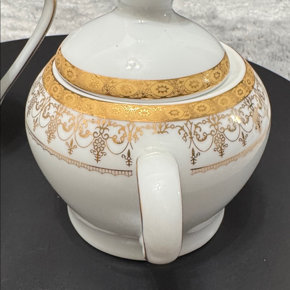 Royal Vienna RVG1 China Sugar Bowl W/Lid Creamer Gold Band Scroll‎ Trim Set of 2 - Picture 13 of 16
